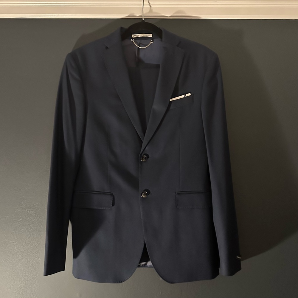 NWOT Zara Mens Navy Suit Set